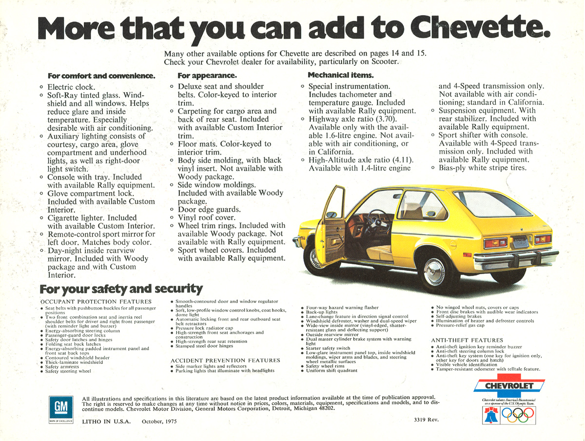 1976 Chev Chevette Brochure Page 4